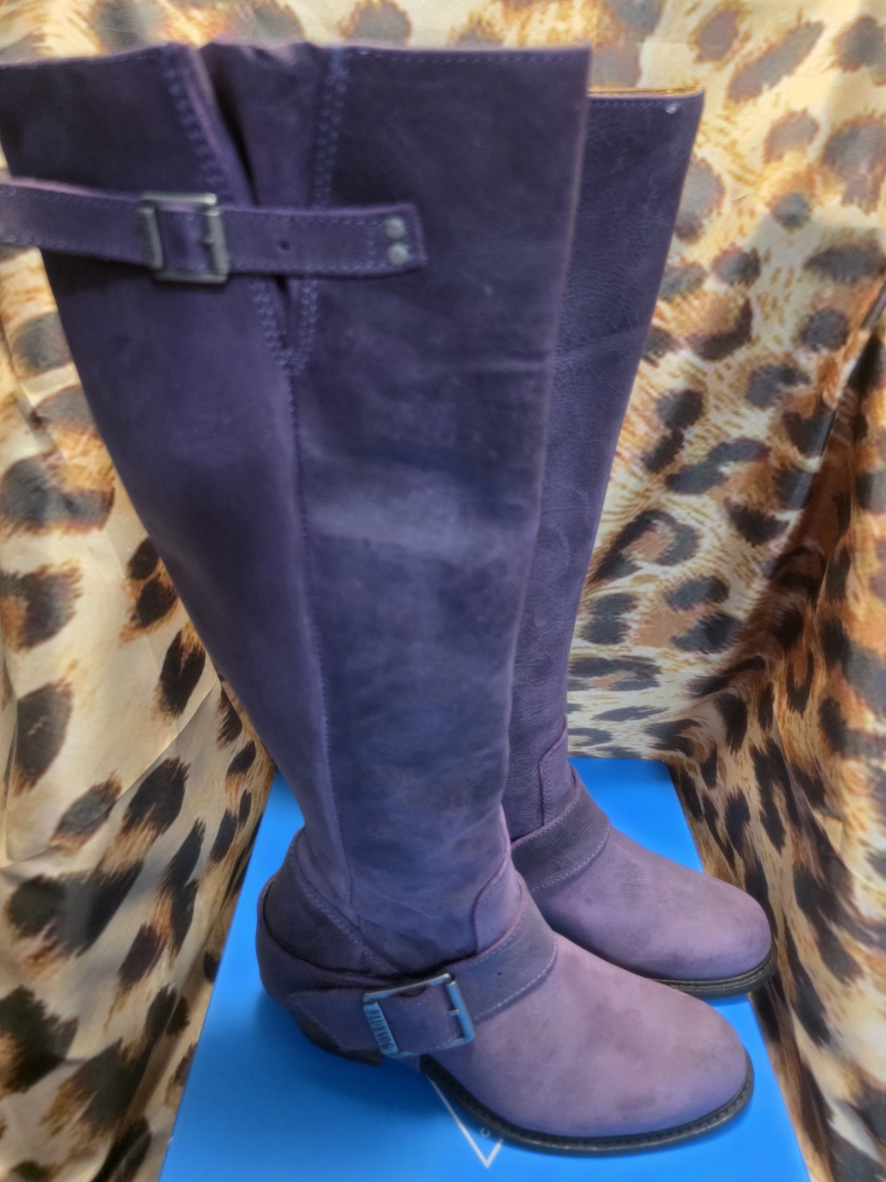 Fluevog Adriana LUNA Knee High Buckle Boots - Size 7.5